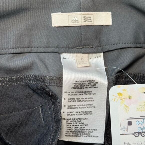 adidas Charcoal Flat Front Shorts - Picture 11 of 11